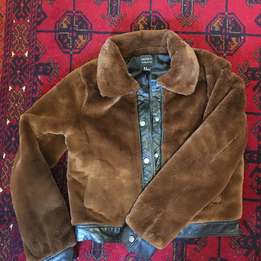 Faux fur bomber jacket